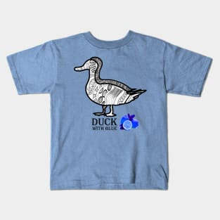 Duck With Blue Lemons Kids T-Shirt